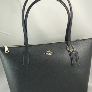 Coach City Zip Top Tote InBlack Crossgrain Leather